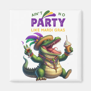 Aimant Heureux Mardi Gras Alligator
