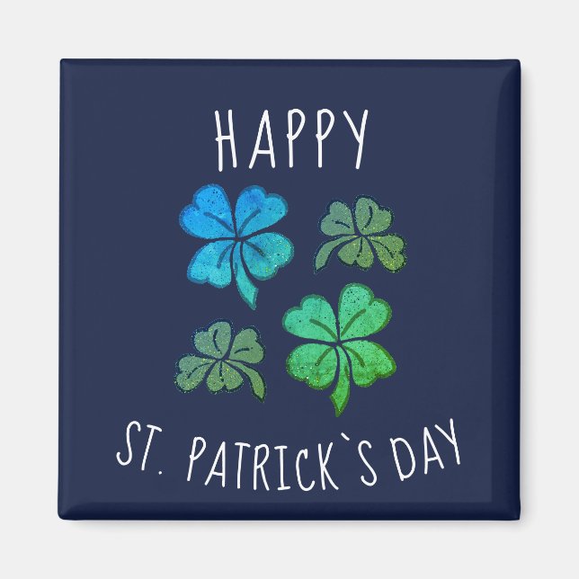 Aimant Heureux Shamrock Clover Joyeux Saint Patrick's day (Devant)