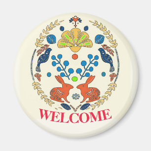 Aimant Hex Sign Polish  Welcome Rabbits