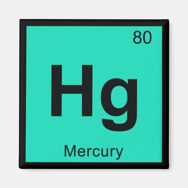 Aimant Hg - Chimie au mercure Symbole de table périodique (Devant)