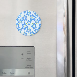 Aimant Hibiscus Bleu, Fleurs Bleues, Motif De Fleurs