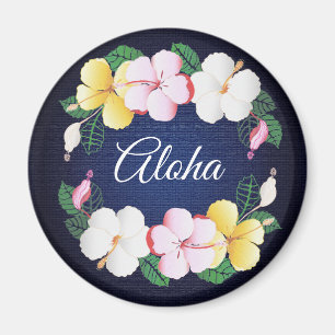 Aimant Hibiscus Hawaiian Tropical Floral