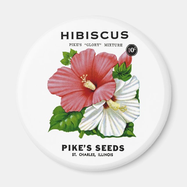 Aimant Hibiscus Vintage Seed Packet (Devant)