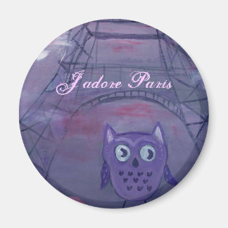 Aimant Hibou à Paris, J'adore Paris