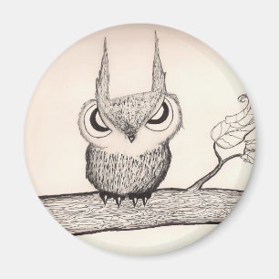 Aimant Hibou Avec Attitude ! -magnet