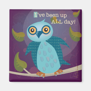 Aimant Hibou avec les yeux écarquillés dans l'aimant de