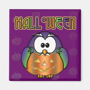 Aimant hibou citrouille