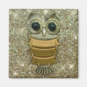 Aimant Hibou de bijou d'or