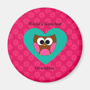 Aimant Hibou mignon de la plus grande grand-maman du