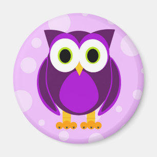 Aimant Hibou pourpre mignon