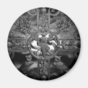 Aimant Hiboux gothiques de porte de cimetière