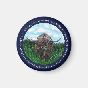 Aimant Highland Cow, My Heart's In The Highlands