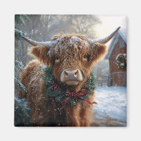 Highland Cow Rustic Barnyard Noël