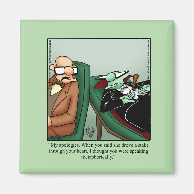 Aimant Hilarious Dracula Humour magnétique d'Halloween (Devant)