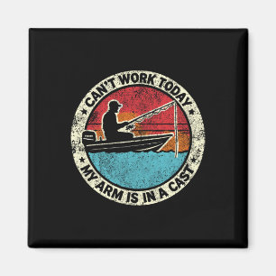 Aimant Hilarious Fishing Je ne peux pas travailler aujour