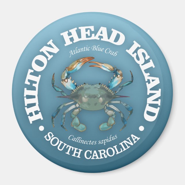 Aimant Hilton Head (crabe bleu) (Devant)
