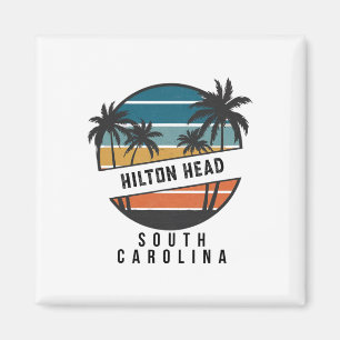 Aimant Hilton Head rétro Caroline du Sud planche de surf