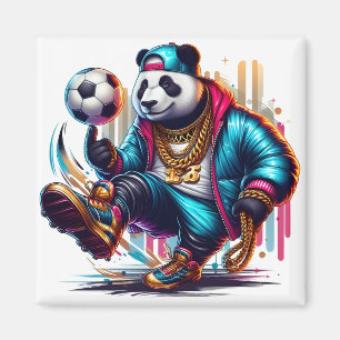 Aimant Hip Hop Panda Football de Summer Sports