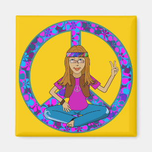 Aimant Hippie chick