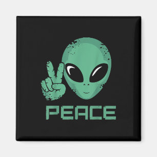 Aimant Hippie de la paix Alien Ufo