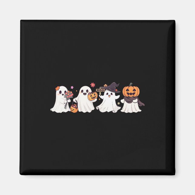 Aimant Hippie Halloween Cute Ghost Boo Spooky Season Pump (Devant)