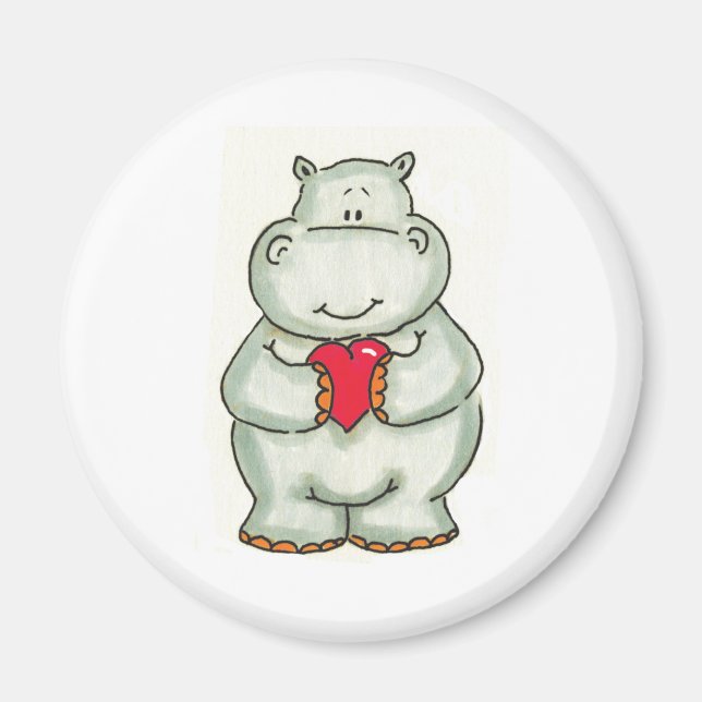 Aimant Hippo avec coeur (Devant)
