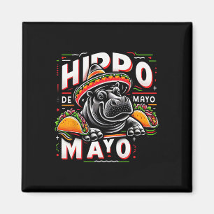 Aimant Hippo Cinco De Mayo Drôle Mexique Hippopotamus Fun