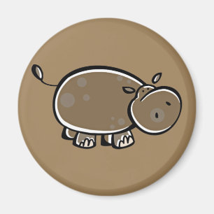 Aimant Hippopotame heureux de bande dessinée