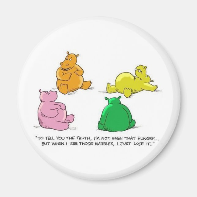 Aimant Hippopotames affamés ! -Magnet (Devant)