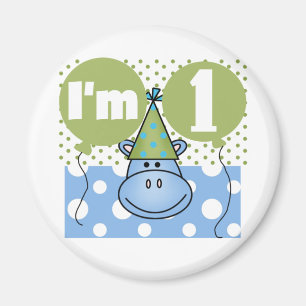 Aimant Hippopotamus 1er Anniversaire Tshirts et cadeaux
