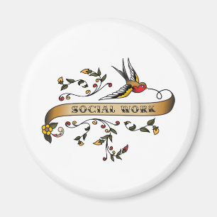 Aimant Hirondelle et rouleau avec le travail social