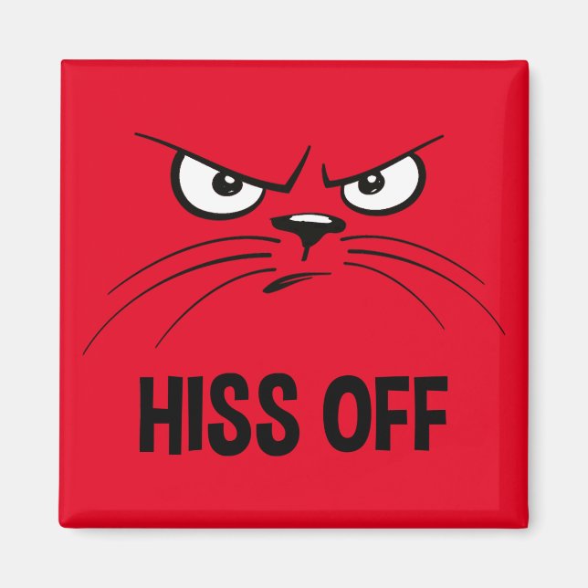 Aimant Hiss Off Funny Chat En Colère (Devant)