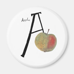 Aimant Histoire Alphabet abc A pour pomme
