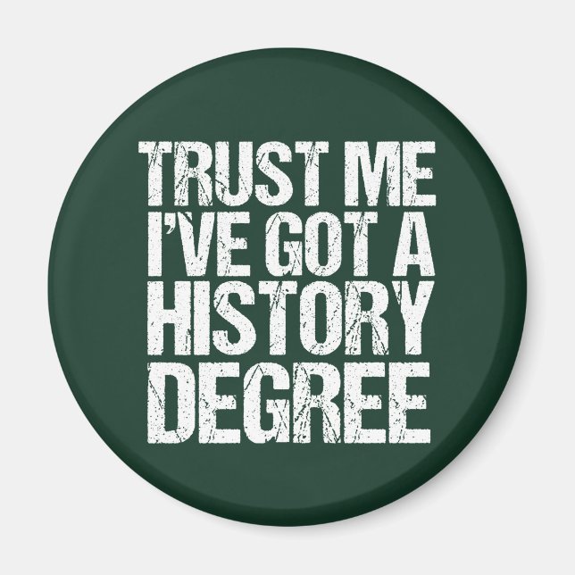 Aimant Histoire amusante Diplôme Citation Historien (Devant)