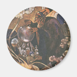 Aimant Histoire de fée vintage, Aladdin et la lampe magiq