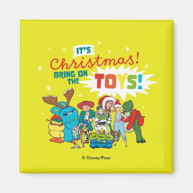 Aimant Histoire du jouet | C'est Noël ! Portez les jouets (Devant)