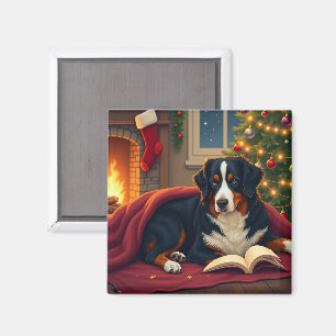 Aimant Histoire du soir de Noël du chien de montagne bern