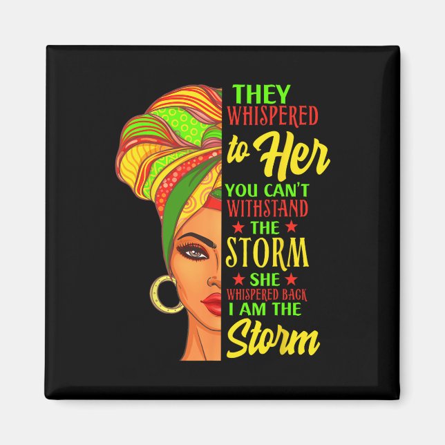 Aimant Histoire Noire Africaine Femme Afro Je Suis La Tem (Devant)