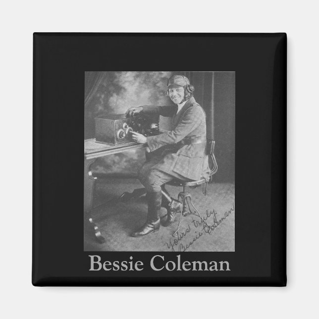 Aimant Histoire noire | Photo de Bessie Coleman (Devant)