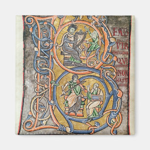 Aimant Historiated parafent "B" dépeignant le Roi David