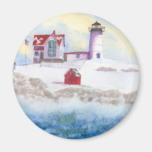 Aimant Hiver à Nubble LIghthouse dans le Maine