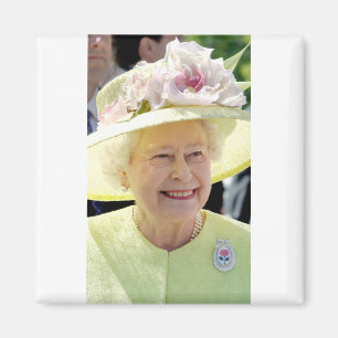Aimant HM Queen Elizabeth II in Turquoise Hat Professiona