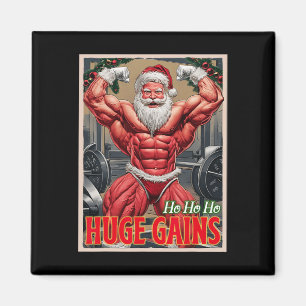 Aimant Ho Ho Gains Énormes Pompage Bodybuilder Père Noël 