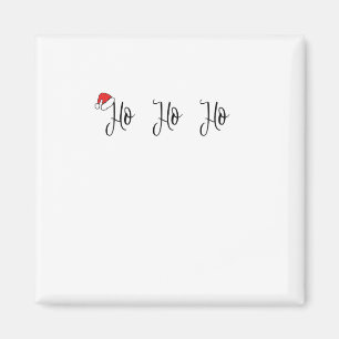 Aimant Ho Ho Ho portant un chapeau de santa rouge