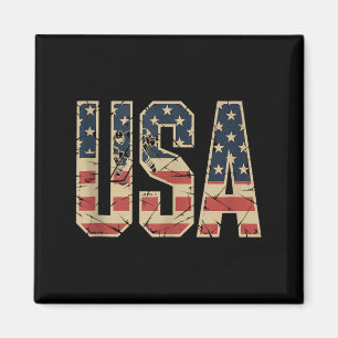 Aimant Hockey Drapeau Américain