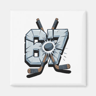 Aimant Hockey Meme Six Seven 6 7 67 Hockey Meme