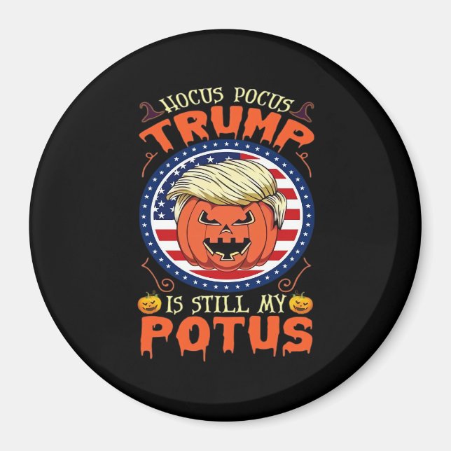 Aimant Hocus Pocus Mon Potus Trumpkin Halloween (Devant)