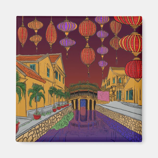 Aimant Hoi An Ancienne Ville Lanternes Voyage Vietnam Hoi (Devant)