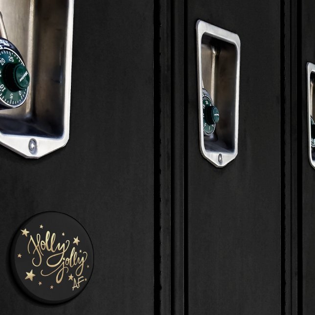 Aimant Holly Jolly AF | Shiny Gold Faux Foil Script (Créateur téléchargé)