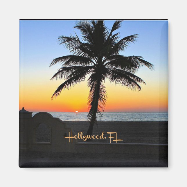Aimant Hollywood, Floride - soleil tropical (Devant)